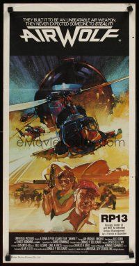 9p439 AIRWOLF Aust daybill '84 Jan-Michael Vincent, Borgnine, Alex Cord, Vaughn art of helicopter!