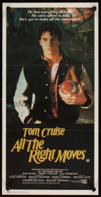 9p444 ALL THE RIGHT MOVES Aust daybill '83 close up of high school football player Tom Cruise!