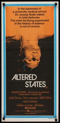 9p445 ALTERED STATES Aust daybill '80 William Hurt, Paddy Chayefsky, Ken Russell, sci-fi horror!