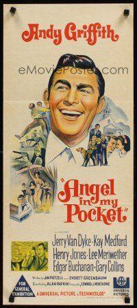 9p453 ANGEL IN MY POCKET Aust daybill '69 ex-Marine-turned-preacher Andy Griffith, Jerry Van Dyke!