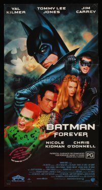9p474 BATMAN FOREVER Aust daybill '95 Val Kilmer, Nicole Kidman, Tommy Lee Jones, Jim Carrey