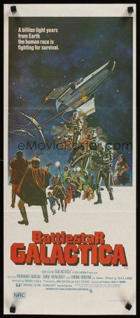 9p479 BATTLESTAR GALACTICA Aust daybill '78 great sci-fi art by Robert Tanenbaum!