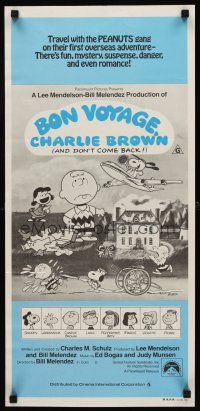 9p509 BON VOYAGE CHARLIE BROWN Aust daybill '80 Peanuts, Snoopy, Charles M. Schulz art!