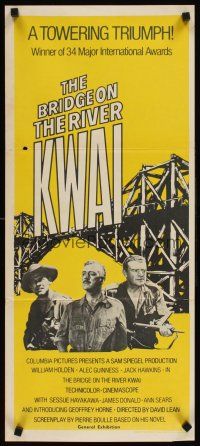 9p516 BRIDGE ON THE RIVER KWAI Aust daybill R70s William Holden, Alec Guinness, David Lean classic!