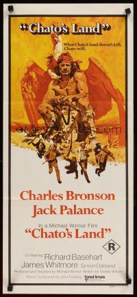 9p554 CHATO'S LAND Aust daybill '72 what Charles Bronson's land won't kill, he will!