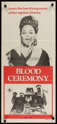 9p625 FEMALE BUTCHER Aust daybill '74 Jorge Grau's Ceremonia sangrienta, Blood Ceremony!