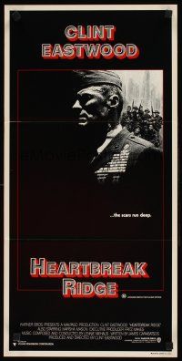9p677 HEARTBREAK RIDGE Aust daybill '86 Clint Eastwood all decked out in medals!