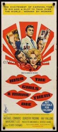 9p741 KISS THE GIRLS & MAKE THEM DIE Aust daybill '67 Henry Levin's Se tutte le donne del mondo!