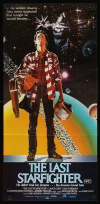 9p749 LAST STARFIGHTER Aust daybill '84 Lance Guest, great sci-fi art by Charles de Mar!