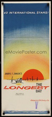 9p771 LONGEST DAY Aust daybill '62 Zanuck's World War II D-Day movie with 42 international stars!