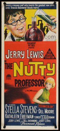 9p806 NUTTY PROFESSOR Aust daybill '63 wacky Jerry Lewis directs & stars w/pretty Stella Stevens!