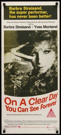 9p810 ON A CLEAR DAY YOU CAN SEE FOREVER Aust daybill '70 different image of Barbra Streisand!