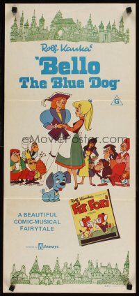 9p811 ONCE UPON A TIME Aust daybill '76 cool cartoon art of cute puppy & castle!