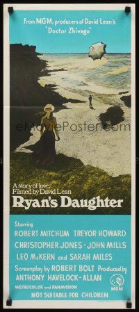 9p853 RYAN'S DAUGHTER Aust daybill '70 David Lean, art of Sarah Miles on beach by Ron Lesser!