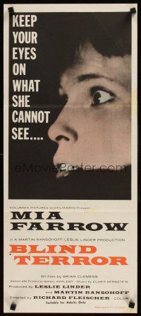 9p861 SEE NO EVIL Aust daybill '71 keep your eyes on what blind Mia Farrow cannot see!