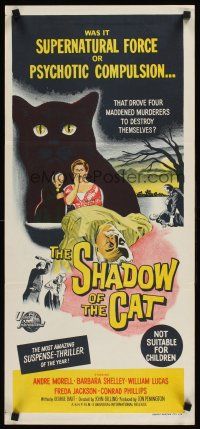 9p864 SHADOW OF THE CAT Aust daybill '61 was it supernatural force or psychotic compulsion!