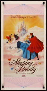 9p872 SLEEPING BEAUTY Aust daybill R87 Walt Disney cartoon fairy tale fantasy, great art!