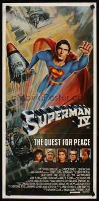 9p903 SUPERMAN IV Aust daybill '87 great art of super hero Christopher Reeve by Daniel Goozee!