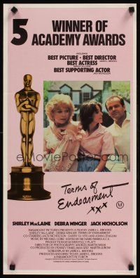 9p915 TERMS OF ENDEARMENT awards Aust daybill '84 great close up of Shirley MacLaine & Debra Winger!