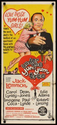 9p950 UNDER THE YUM-YUM TREE Aust daybill '63 Jack Lemmon romances sexy Carol Lynley!