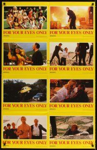 9p393 FOR YOUR EYES ONLY Aust LC poster '81 different images of Roger Moore as James Bond 007!