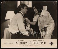 9p224 A BOUT DE SOUFFLE French LC '60 Jean-Luc Godard, Jean-Paul Belmondo and pretty woman!