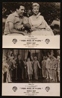 9p221 PAJAMA GAME 2 French LCs '57 cool images of sexy Doris Day & cast!