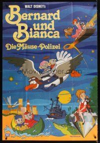 9p240 RESCUERS German 33x47 '77 Disney mouse mystery adventure cartoon from Devil's Bayou!