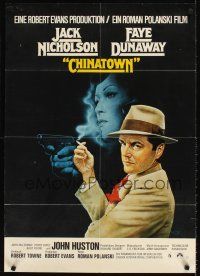9p253 CHINATOWN German '74 Roman Polanski, Amsel art of Jack Nicholson & Faye Dunaway!