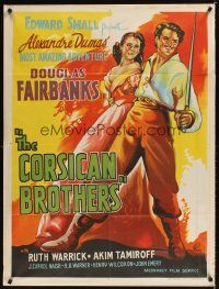 9p025 CORSICAN BROTHERS Indian R60s art of Douglas Fairbanks Jr. & Ruth Warrick!
