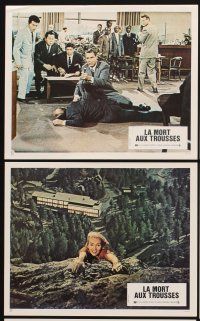 9p111 NORTH BY NORTHWEST 12 French LCs R70s Cary Grant, Eva Marie Saint, Alfred Hitchcock classic!