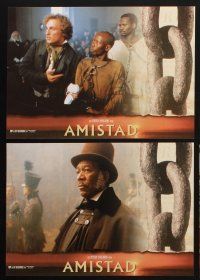 9p323 AMISTAD 8 German LCs '97 Steven Spielberg directed, Morgan Freeman, Anthony Hopkins!
