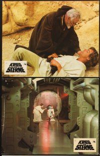9p367 STAR WARS 6 French LCs '77 George Lucas, Peter Cushing, Mark Hamill, Carrie Fisher!