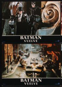 9p068 BATMAN RETURNS 6 Spanish LCs '92 Michael Keaton, DeVito, Pfeiffer, Tim Burton directed!