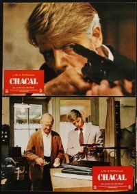 9p066 DAY OF THE JACKAL 8 Spanish LCs '73 Fred Zinnemann assassination classic, killer Edward Fox!