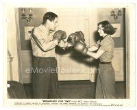 9r128 BREAKFAST FOR TWO 8x10 key book still '37 Barbara Stanwyck & Herbert Marshall boxing!
