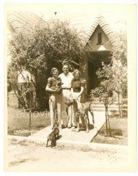 9r134 BUCK JONES 8x10 still '30s at home with his wife, daughter & three dogs!