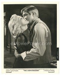 9r146 CARPETBAGGERS deluxe 8x10 still '64 close up of George Peppard embracing sexy Carroll Baker!