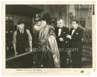 9r157 CHARLIE CHAN AT THE OPERA 8x10 still '36 Warner Oland looks at Boris Karloff in costume!