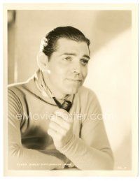 9r161 CLARK GABLE 8x10 still '30s head & shoulders smiling portrait of the star with shaved face!