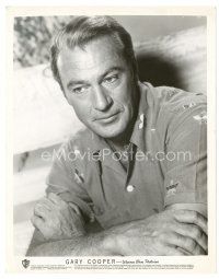 9r269 GARY COOPER 8x10 still '50s seated pensive portrait with his arms crossed!