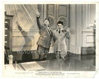 9r309 GREAT DICTATOR 8x10 still '40 Jack Oakie as Napaloni outdoes Charlie Chaplin as Hynkel!