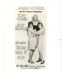 9r003 SOME LIKE IT HOT 8x10 still '59 Marilyn Monroe, Tony Curtis & Jack Lemmon from three-sheet!