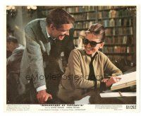 9r127 BREAKFAST AT TIFFANY'S color 8x10 still '61 Peppard laughs with Audrey Hepburn in library!