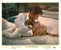 9r145 CARPETBAGGERS color 8x10 still '64 George Peppard embracing sexy Carroll Baker on bed!