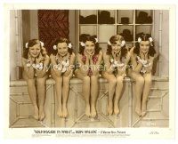 9r299 GOLD DIGGERS IN PARIS 8x10 still '38 five sexy girls in bathing suits & leis sitting on bar!