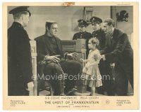 9r281 GHOST OF FRANKENSTEIN English FOH LC R40s monster Lon Chaney Jr. & young girl in courtroom!