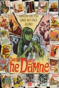 9s004 LOT OF 25 FOLDED ONE-SHEETS '53 - '67 These Are the Damned, Hand of Death & many more!
