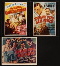 9s051 LOT OF 3 MR. MOTO 8X10 COLOR REPROS '80s great poster images with Peter Lorre!