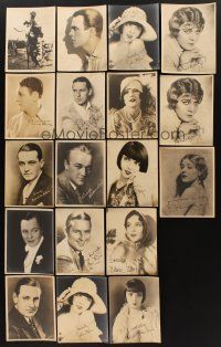 9s038 LOT OF 18 DELUXE FAN PHOTOS WITH FACSIMILE SIGNATURES '20s top male & female stars!